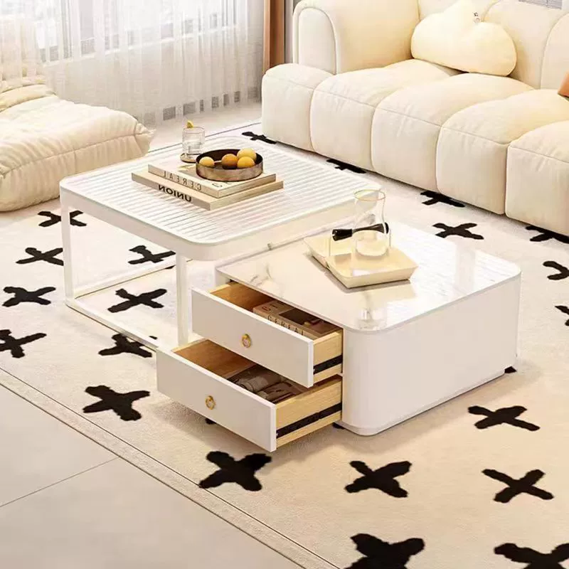 Журнальный столик в кремовом стиле для гостиной, дома, простой, современный, для маленькой квартиры, светлый, роскошный, интернет-знаменитости, круглый журнальный столик, комбинация столов