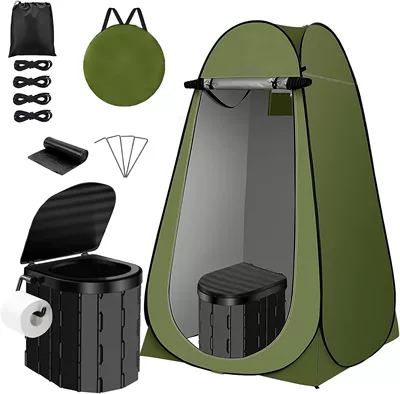 Avtomobil dam çadırları — Tent, Multi-Purpose Tent Wholesale - integrated-toilet-model-120cm-changing-tent-black-toilet-1-military-green-suit-120120190cm