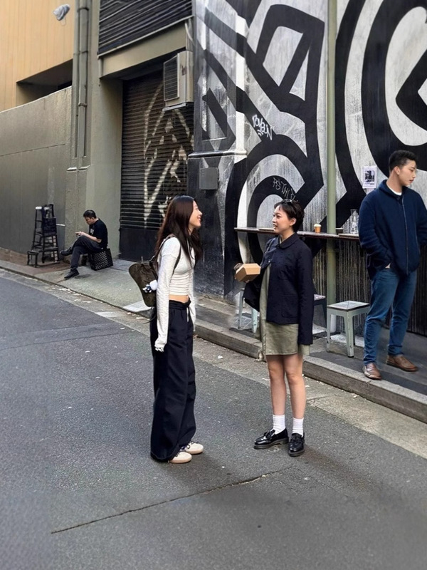 现 韩国设计师glo*ny松紧腰直筒休闲裤韩系女装显瘦裤李宥利同款|undefined