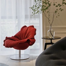工厂批发单人沙发椅创意设计师花瓣造型休闲客厅小沙发北欧侘寂风