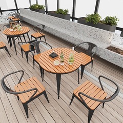 北欧屋外バルコニーテーブルと椅子の組み合わせ露天レジャー庭園テーブルと椅子防水日焼け止めガーデン屋外小さな円卓