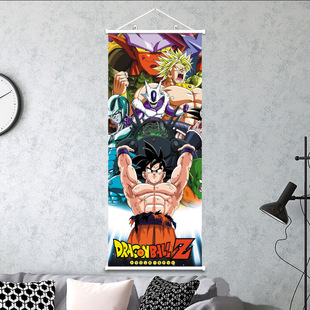 Dragon Ball Hanging Painting Monkey King Vegeta Animation Thermal Transfer Satin Hanging Painting Poster Wall Painting Decorative Painting