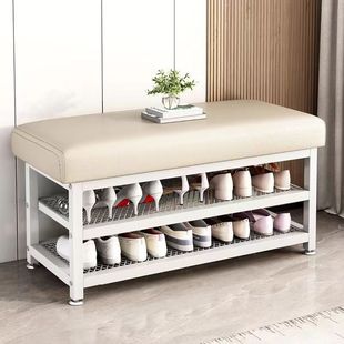 Shoe-Changing Bench for Home Entrance, Sit-Down Shoe Bench, Entryway Bench, Entry Shoe Cabinet with Integrated Soft Cushion Shoe Rack