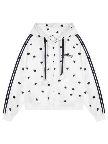 Designful full-print star print hooded long-sleeved women's autumn new sweet and cute casual matchy-matchy coat