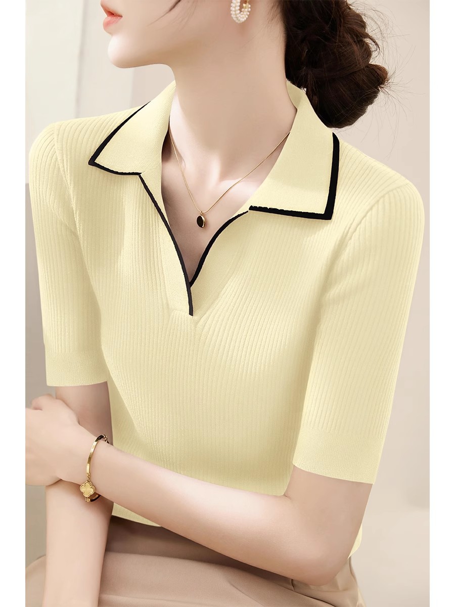 日光黄~拼色 短袖