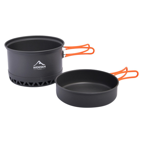 Widesea camping pot set for 2-3 people, energy-gathering camping pot, portable hiking and mountaineering outdoor cooking pot