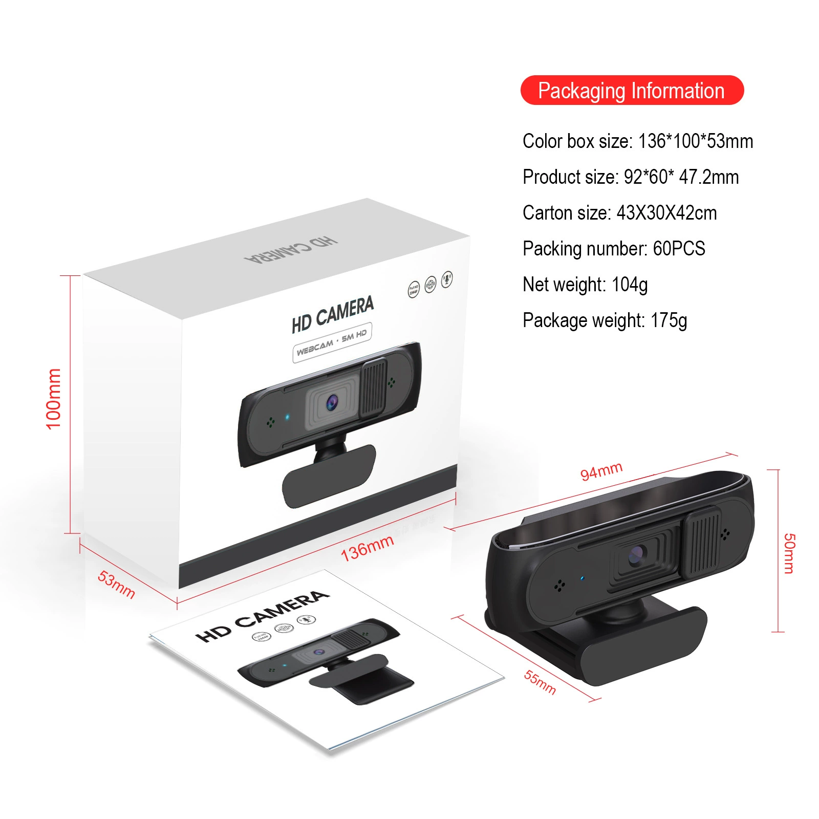 Haokai 5MP HD сетевой USB настольная камера промышленного класса 2K модуль 1080p K30 черный высокая чувствительность