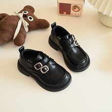 女童小皮鞋2025春季黑色儿童校园演出鞋子软底英伦风学生公主鞋