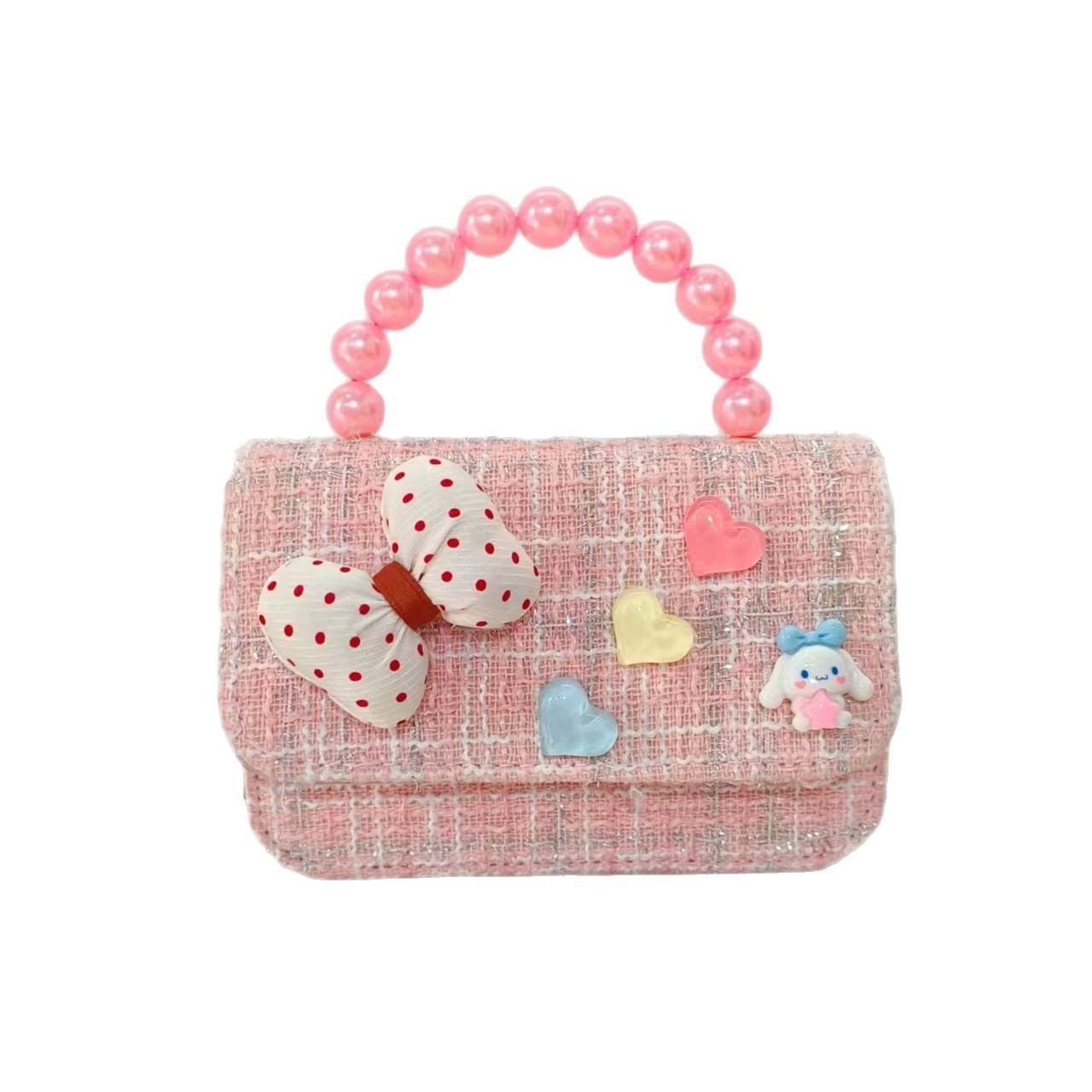 Melody bolso de perlas, bolso de princesa, bolso de hombro, bolso de cambio, accesorios, bolso cuadrado, cadena, bolso de Año Nuevo para chicas