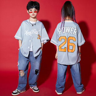 Children's Hip-Hop Performance Clothing, Boys' Hip-Hop Suit, Girls' Jazz Dance Clothing, Cool and Handsome Hiphop Street Performance Clothing