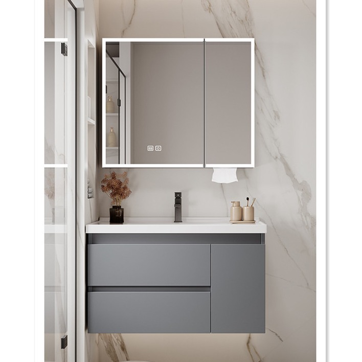 Gabinete de baño de aleación de poliestireno de abeja gruesa cerámica integral lavabo