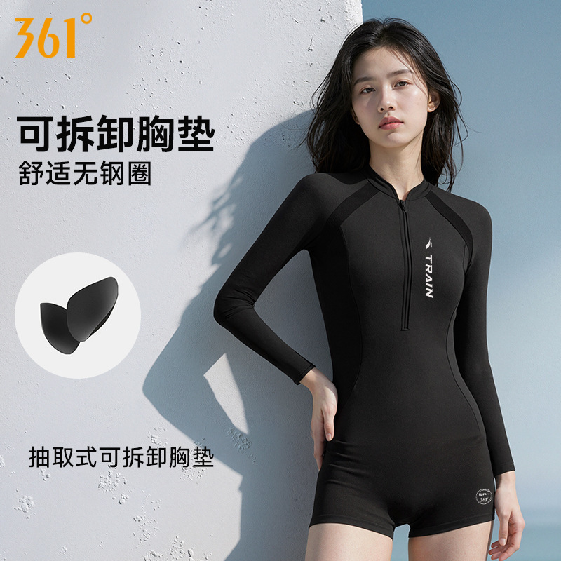 361 degree one-piece swimsuit ladies new fashion conservative slim professional swimsuit sports long sleeve sunscreen swimsuit 361 degree one-piece swimsuit ladies new fashion conservative slim professional swimsuit sports long sleeve sunscreen swimsuit