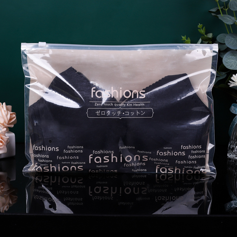 bra underwear english packaging bag pe transparent bra yoga clothing zipper bag eva frosted warm leggings bag