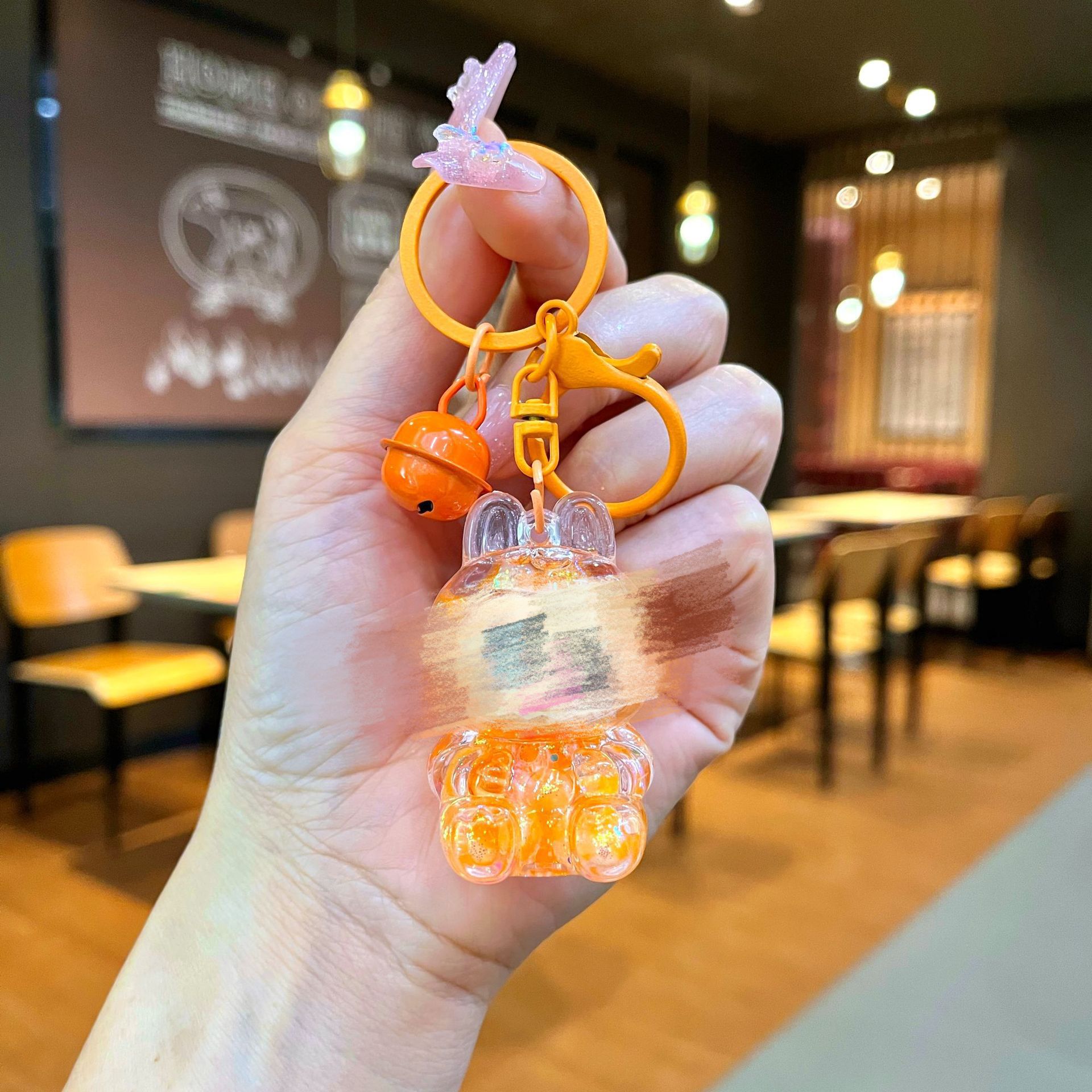 컬러 하드웨어 [주황색] 야광 버블 비즈 작은 천 천