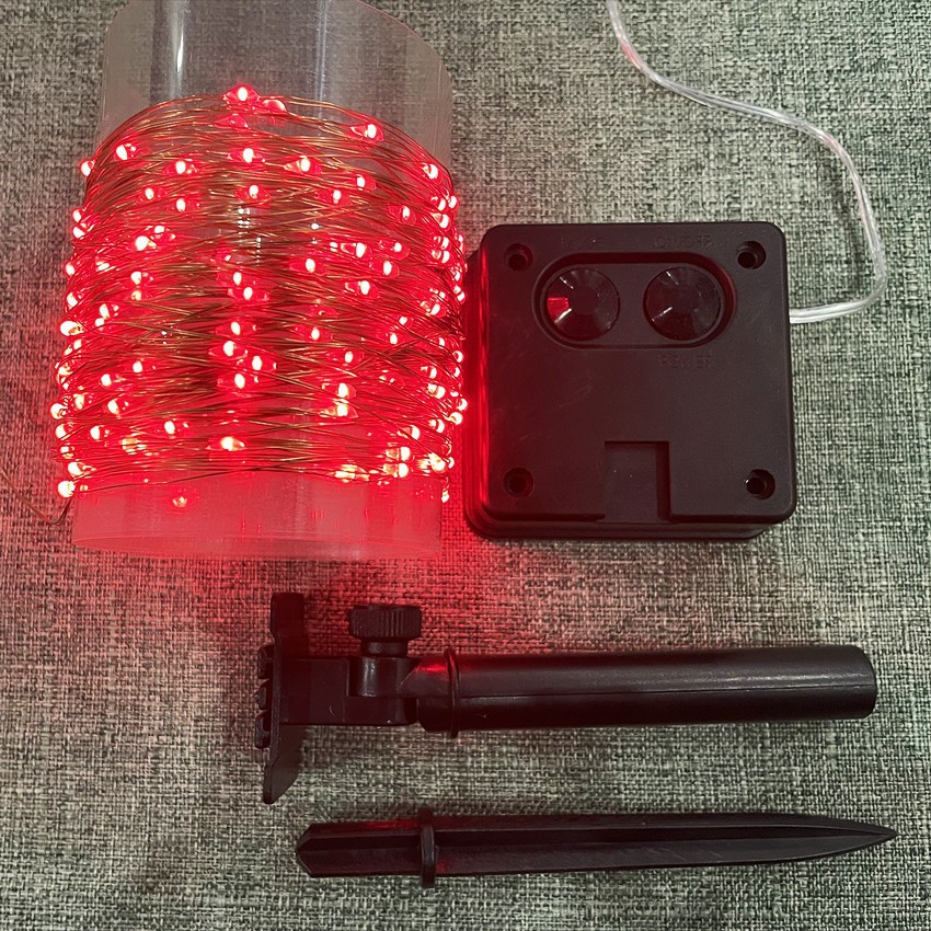 LED de alambre de cobre solar Cadena de luz al aire libre impermeable patio luz decorativa luz del día de Navidad control remoto luz solar