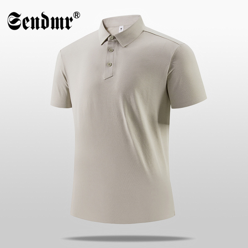 Dijia Same-style Seamless Ice Silk Polo Shirt Men's Short-sleeved T-shirt Summer Thin Golf Casual Men's Lapp T-shirt