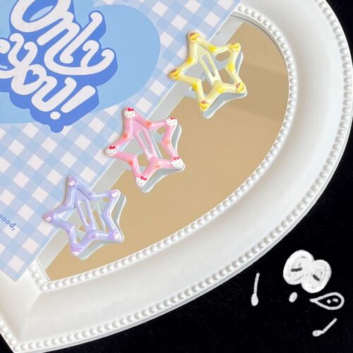 Sanrio printed oil dripping stars cute ins cartoon girl heart BB clip sweet Japanese student hair accessories hairpin