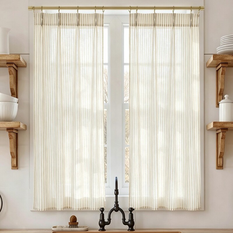 Cross-border modern minimalist striped curtains farmhouse bohemian short window curtains for bedroom, living room, kitchen decoration half curtains Cross-border modern minimalist striped curtains farmhouse bohemian short window curtains for bedroom, living room, kitchen decoration half curtains