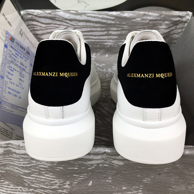 High Version 2024 Spring and Summer New White Shoes Men's Genuine Leather Maz McQueen Platform Platform All-match Height-increasing Lovers Shoes