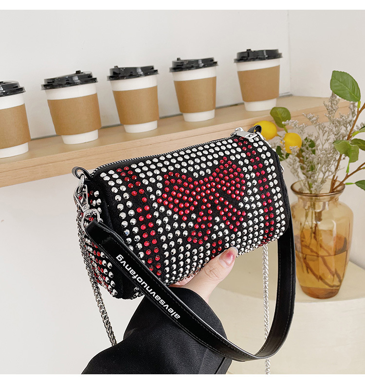 Fashion Rhinestone Bow Womens Bag Diamond Embedded Simple Portable Shoulder Messenger Bagpicture1