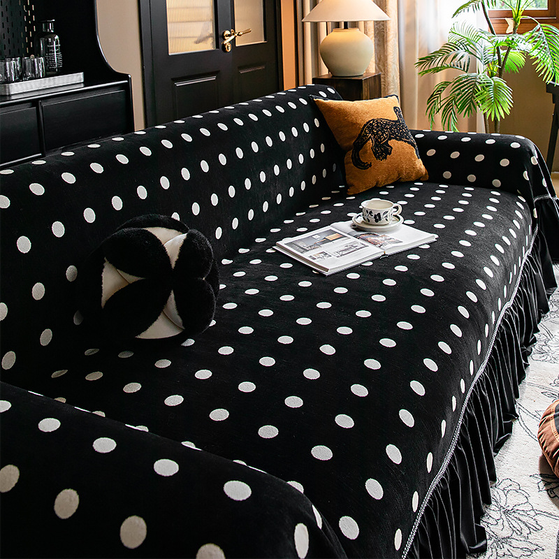 Sofá de falda francesa cuatro estaciones generales 2025 nuevo una cubierta completa de alta calidad sofá toalla cojín de verano
