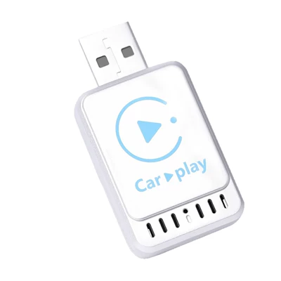 Popular wireless CarPlay box Android 2-in-1 adapter, plug-and-play, OTA upgrade compatible with 98% of cars (Simsiz CarPlay və Android Auto) - d20-silver-white-only-supports-overseas-android-apple