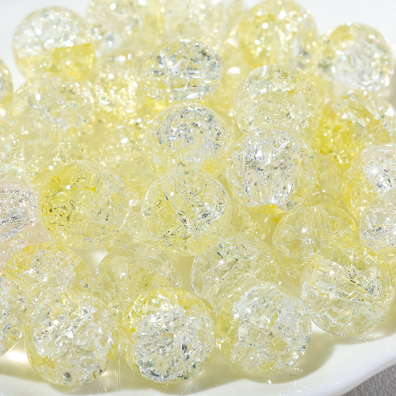 卡10珠子冰裂散珠透玻璃爆花内碎珠手工10mm串珠制作手串项链首饰|undefined
