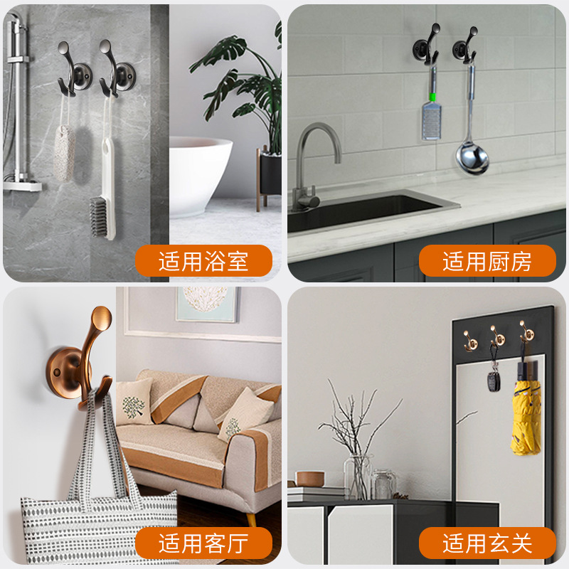 Perforación libre gancho percha puerta trasera percha percha percha percha pared portátil gorra gancho mono negro