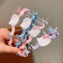 韩系可爱kitty猫发箍女2025新款高颅顶波浪齿梳防滑洗脸头箍发卡