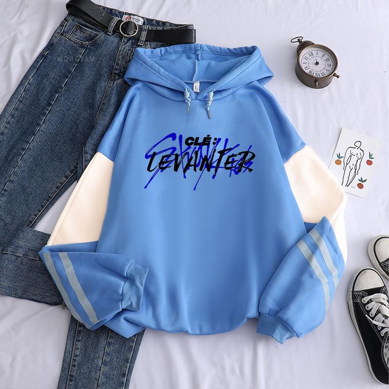 Suministro transfronterizo Harajuku KPOP stray kids álbum sudadera de manga larga empalmada sudadera con capucha marca de moda