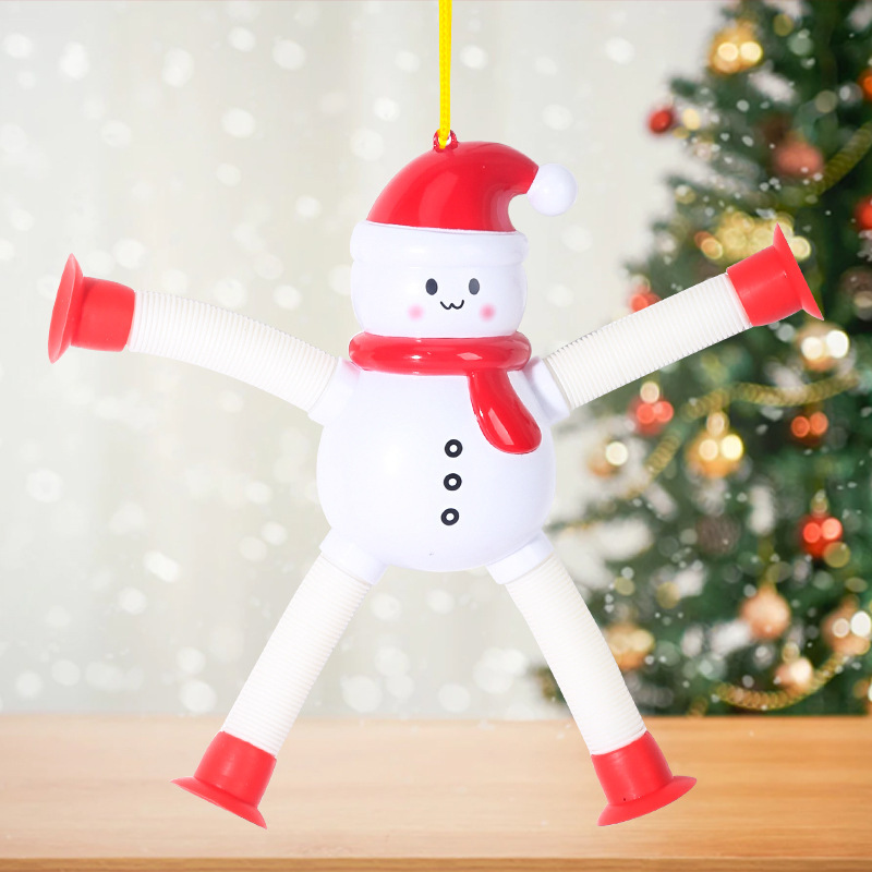 クロスボーダーパイプ新製品クリスマス伸縮減圧おもちゃストレッチチューブサンタクロースノベルティクリエイティブ吸盤おもちゃ|undefined