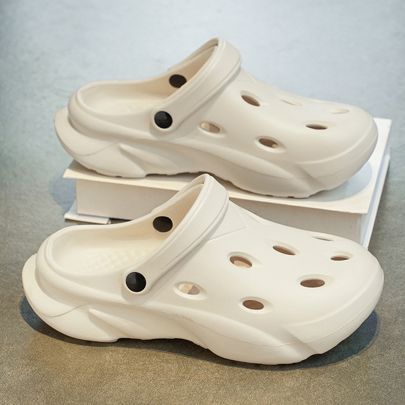 Verano piso grueso sensación de mierda jardín agujero zapatos zapatillas de hombre tamaño transfronterizo jardín zapatillas frías al aire libre transpirables zapatos de playa