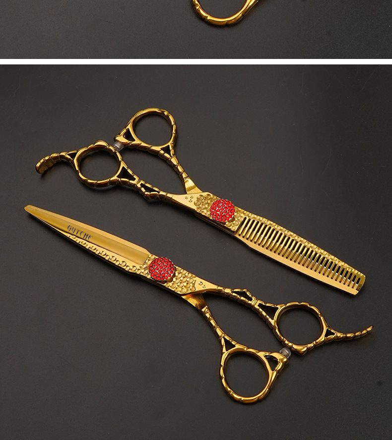 Ciseaux de coiffure professionnels gold ruby et effileurs_voghion.com