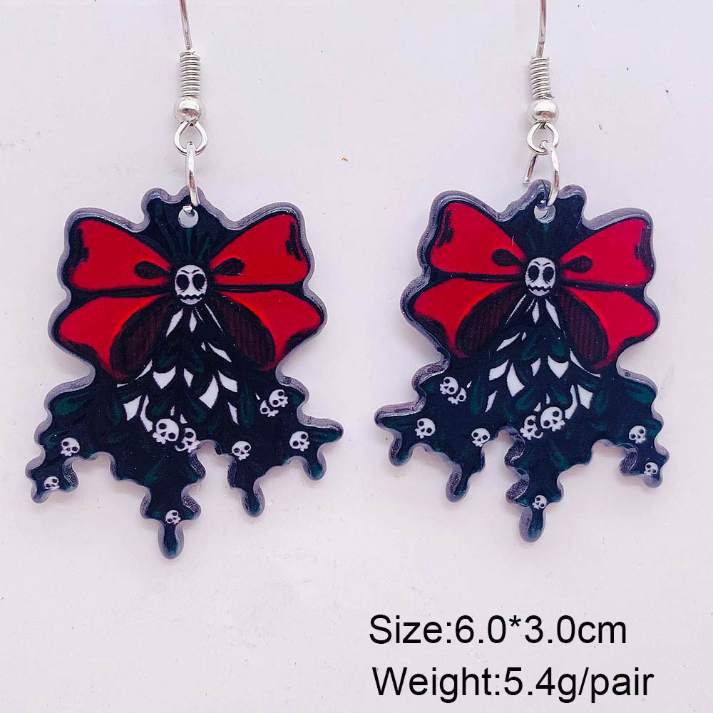 12g Weight Drop Earrings Classification 1 Pair Quantity Holiday, Carnival, Festival Occasion 1 Pair Streetwear Geometric Christmas Hat Water Droplets Arylic Drop Earrings