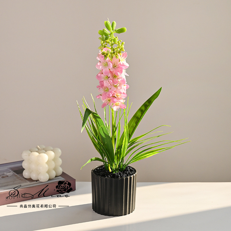 Nuevo estilo transfronterizo jacinto pequeño bonsai flor de simulación creativa decoración de estudio fotográfico para el hogar decoración planta verde artificial en maceta