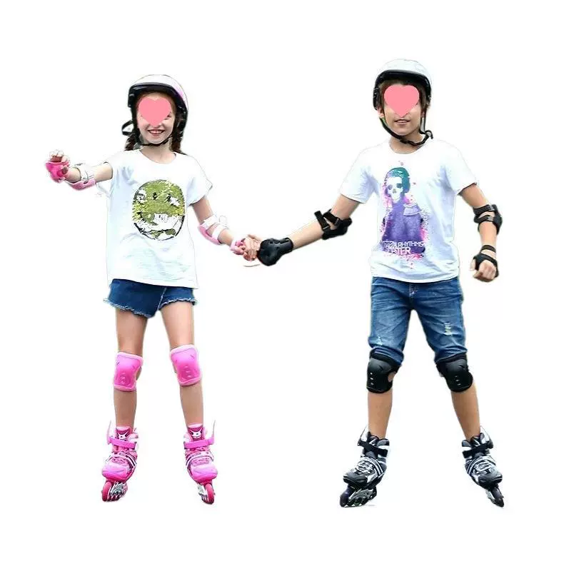 Flashing children's set, roller skates for boys, full set