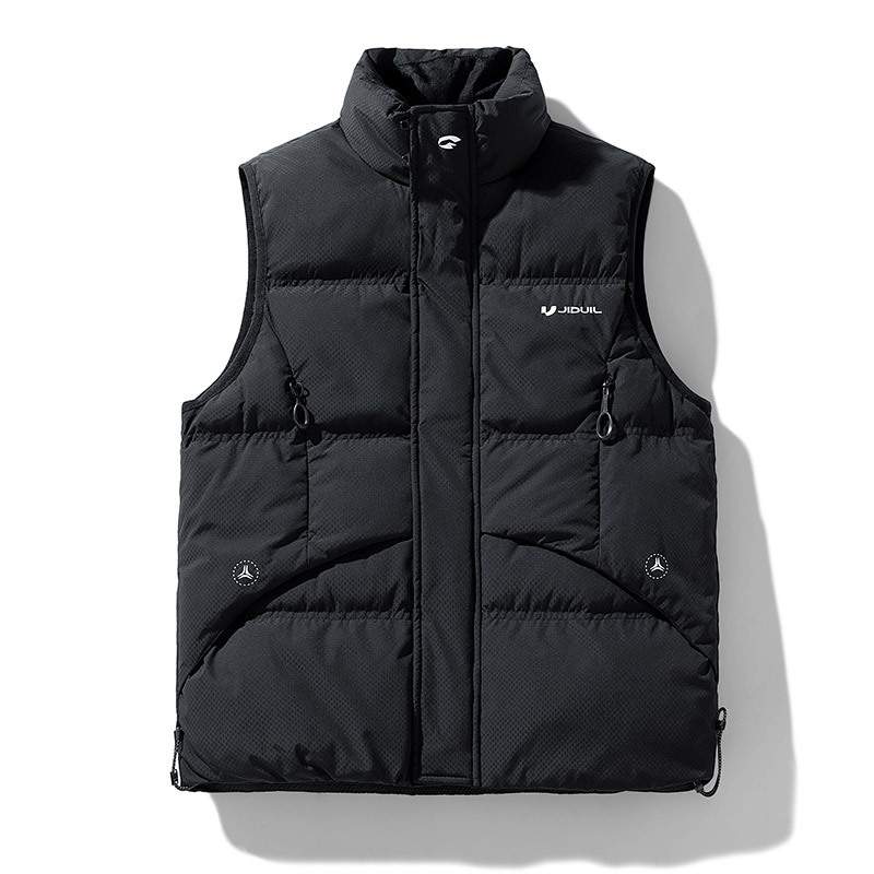 [Recomendación de Cui Wanzhi-Nuevo estándar nacional] chaleco de pluma de moda para parejas de invierno caliente collar de hombro con bolsillos múltiples