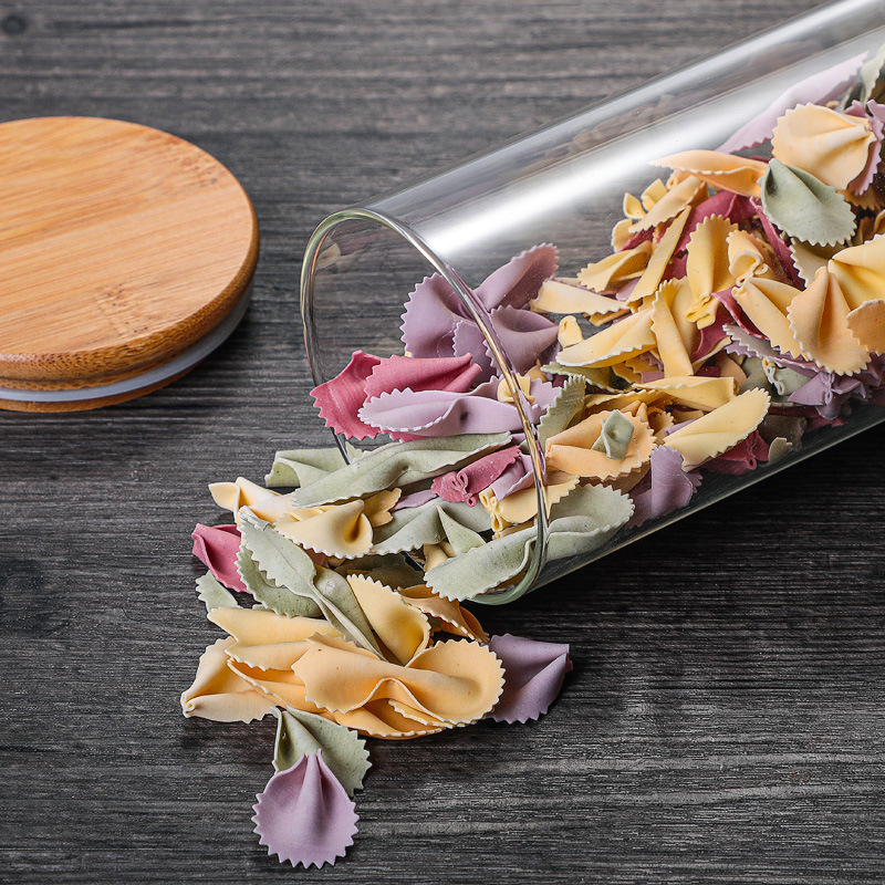 Customización de latas de dulces transparentes, latas de té con cubierta de bambú, latas de sellado, latas de té con cubierta de bambú, latas de vidrio, latas de almacenamiento de vidrio
