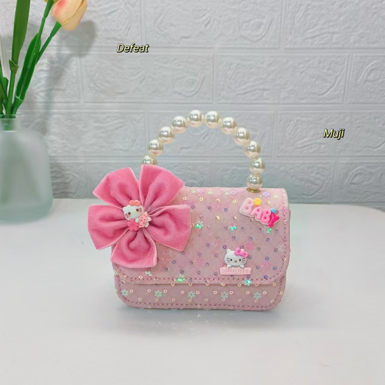 Bolsas de mano de perlas de arco, bolsas de dibujos animados, bolsas de niños, bolsas de cambio para niñas, bolsas de accesorios, bolsas de cadena, bolsas de sequillas