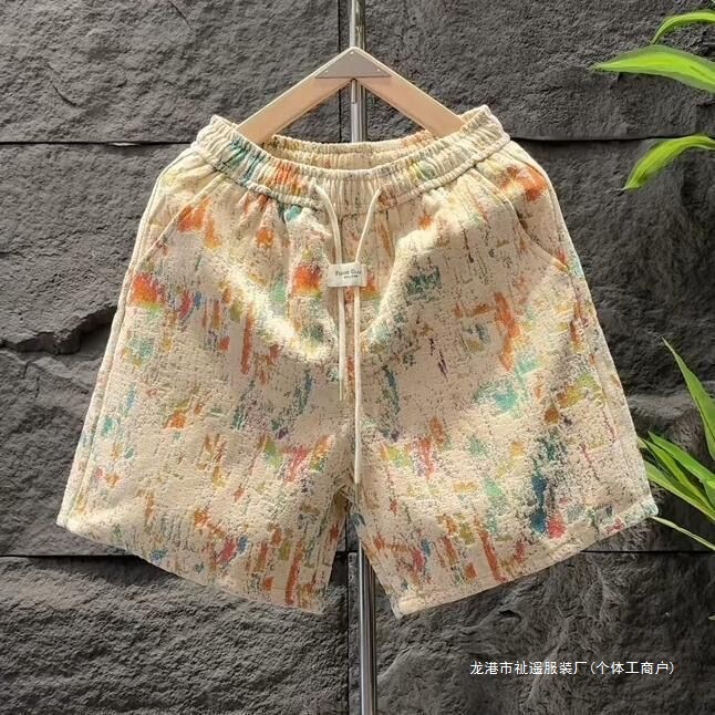 Summer Trendy Brand New Graffiti Print Casual Shorts for Men, Stylish Designer Loose Sports Shorts