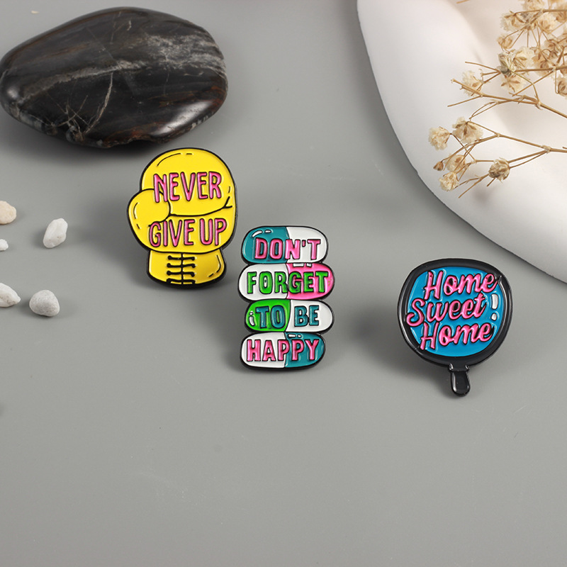 Letter Pattern Unisex Gender Cartoon Style Pin Letter Alloy Unisex Brooches