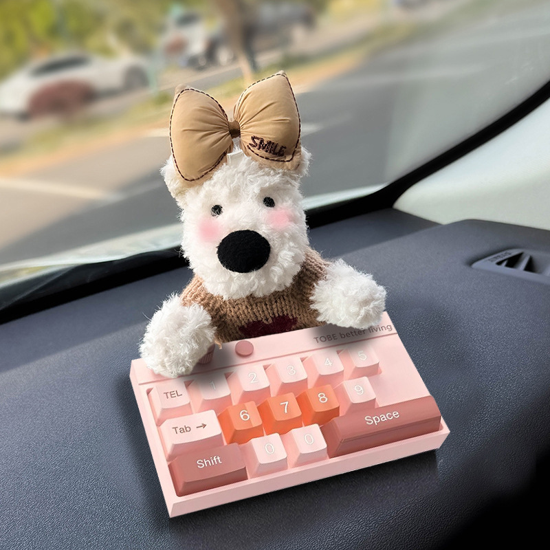 Tarjeta de estacionamiento temporal del automóvil lindo West Highland Puppy Keyboard Teléfono del automóvil Número de matrícula Decoración del automóvil Mover el automóvil