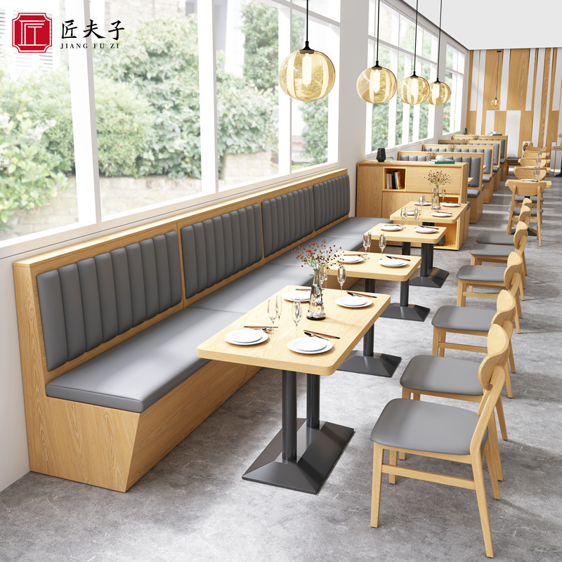 レストランのテーブルと椅子の火鍋店のレストランの半円のカードの席の食事をしましょう。|undefined