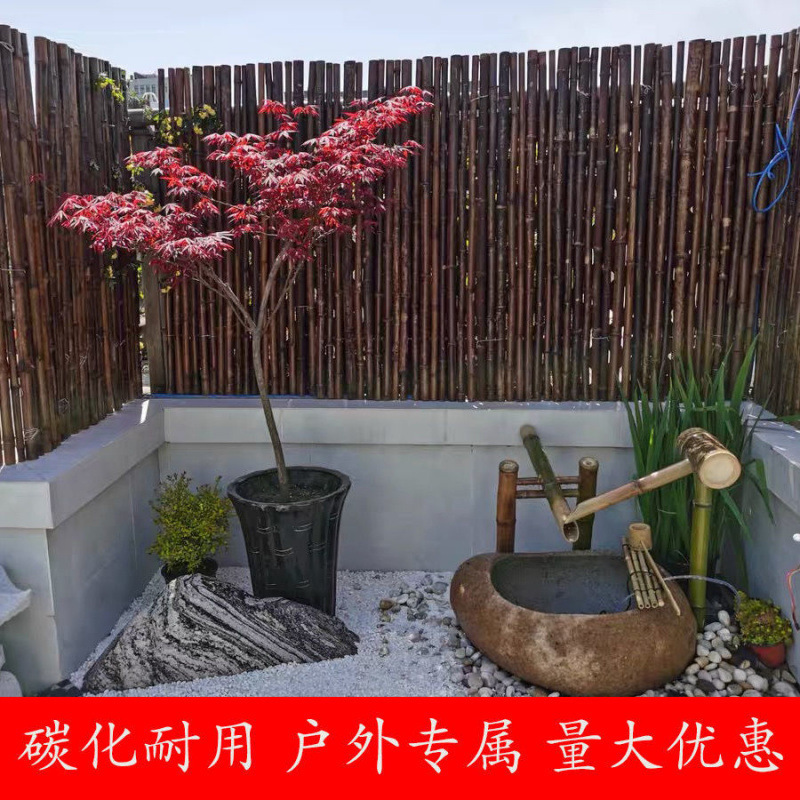 竹フェンス、竹柵、防腐竹、屋外ヴィラ、竹竿壁、屋外バルコニー、和風竹フェンス|undefined
