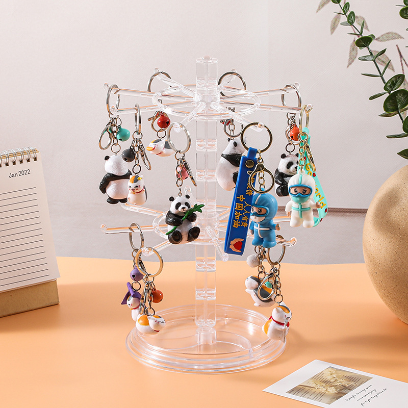 Key Chain Hanger Small Jewelry Small Pendant Display Rack Storage Rack Rotatable Rack Hair Ring Head Rope Desktop Finishing Key Chain Hanger Small Jewelry Small Pendant Display Rack Storage Rack Rotatable Rack Hair Ring Head Rope Desktop Finishing