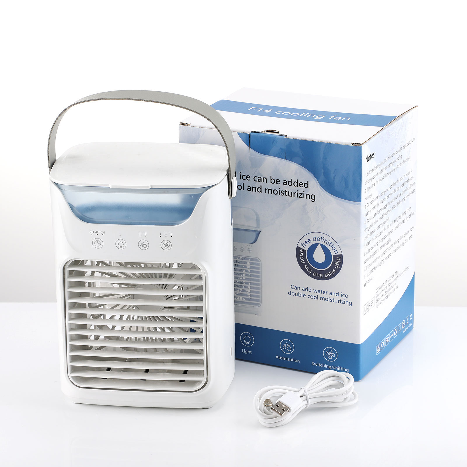 Ventilador de pulverización USB transfronterizo portátil de escritorio de oficina enfriador de aire dormitorio colorido humidificador de pulverización enfriador de aire