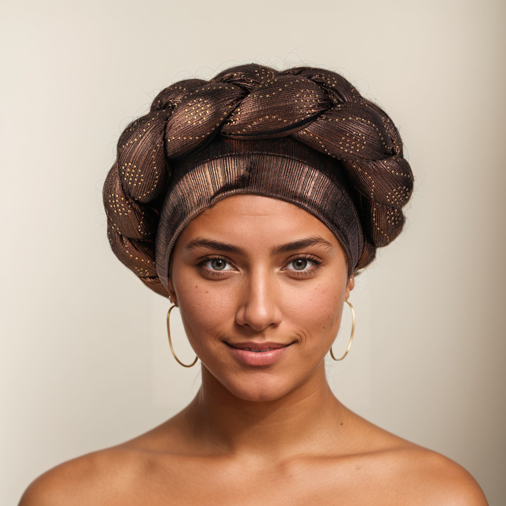 Turban hijab musulmano alla moda con treccia e strass_voghion.com