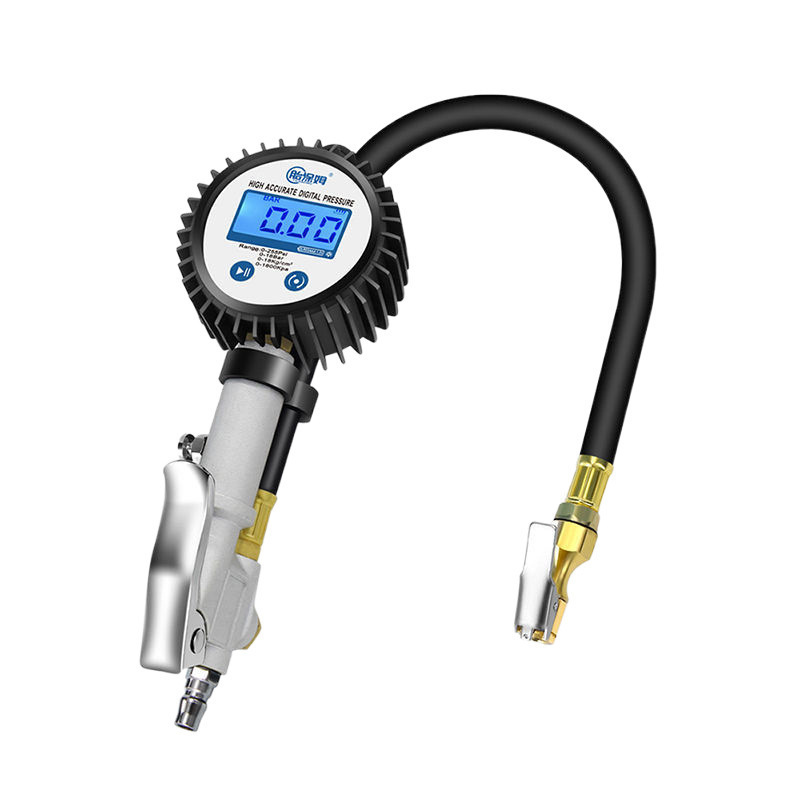High-precision tire pressure gauge, small car tire inflator, tire inflation gun, car tire pressure gauge, digital display tire pressure gauge
