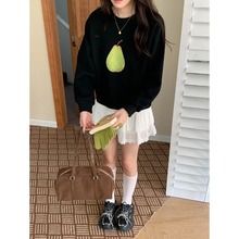 3th Morning 韩系ins风 秋日大鸭梨水果印花圆领卫衣ZY3353