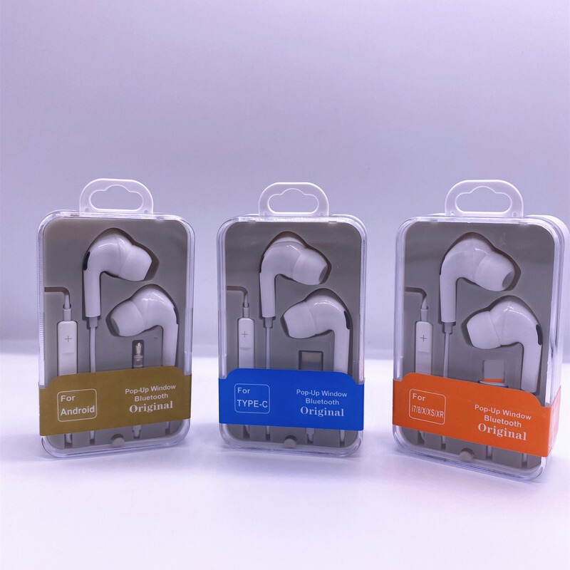 Suitable for iPhone Support 6x-14 Android Huawei typec Wired Wire Control In-Ear Headphones Apple Flat Head